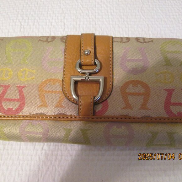 Authentic Etienne Aigner Signature Fabric Wallet - Picture 1 of 10